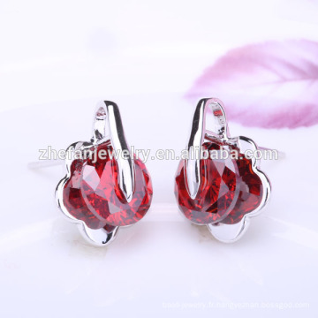 vente chaude bijoux rhodium planté boucles d&#39;oreilles nuptiales cubes américains zircon